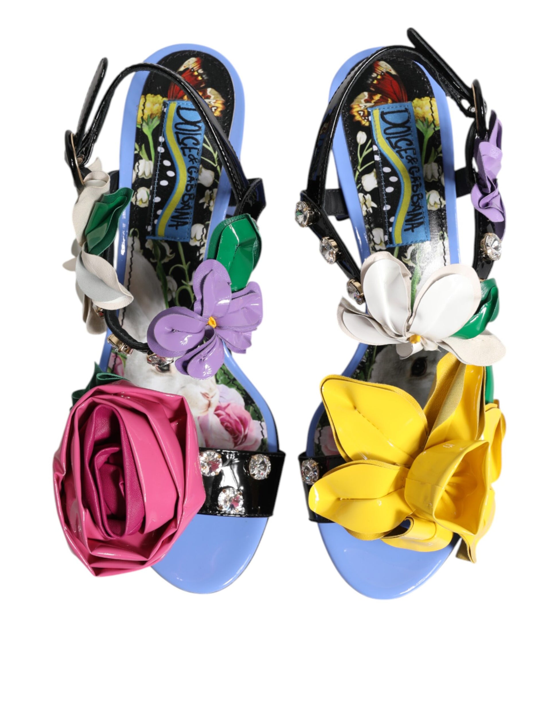 Dolce & Gabbana Multicolor Floral Crystal KEIRA Sandals Shoes - ACCEXO