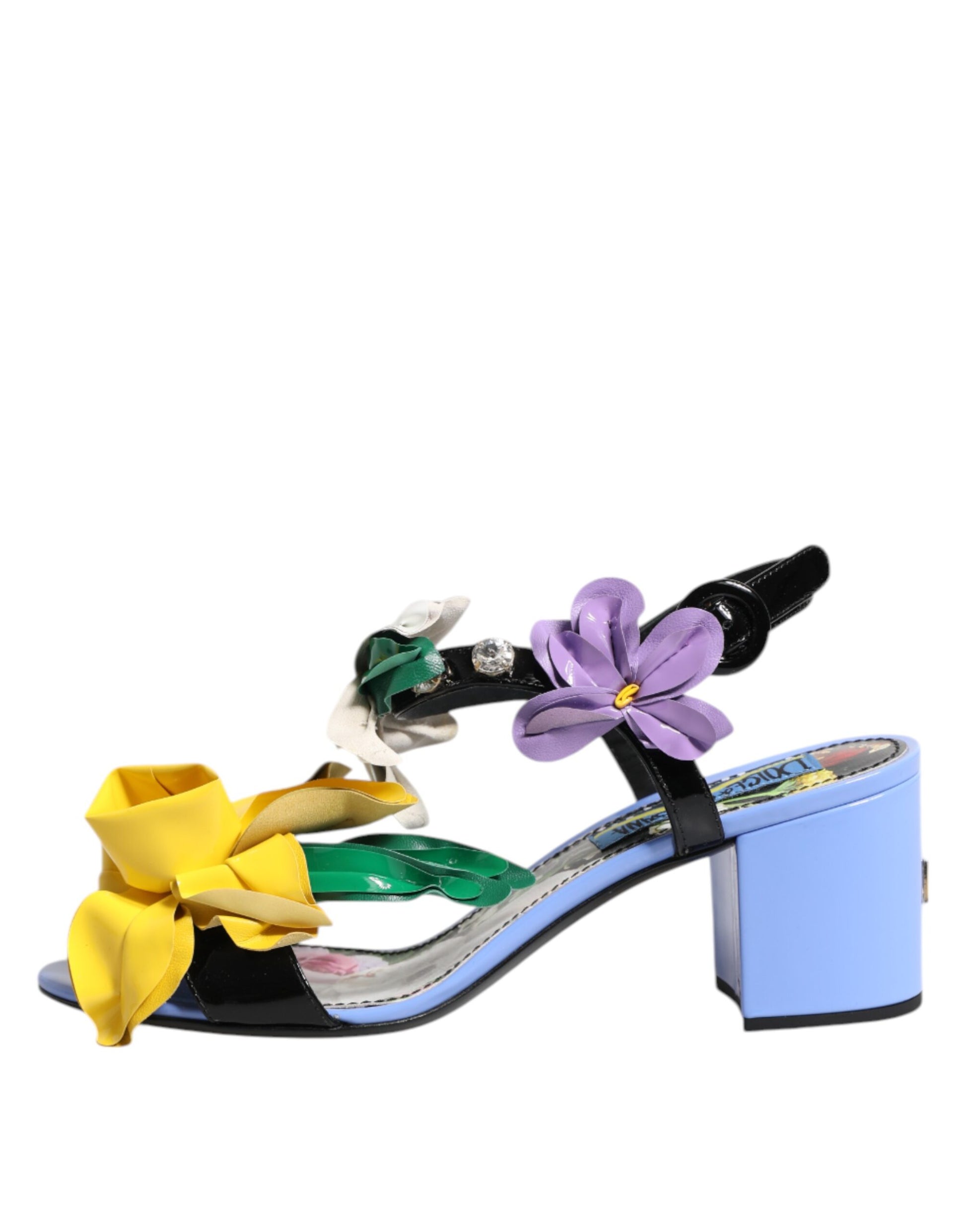 Dolce & Gabbana Multicolor Floral Crystal KEIRA Sandals Shoes - ACCEXO