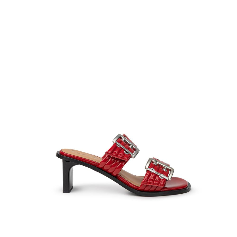 Ganni Red Leather Sandal - ACCEXO
