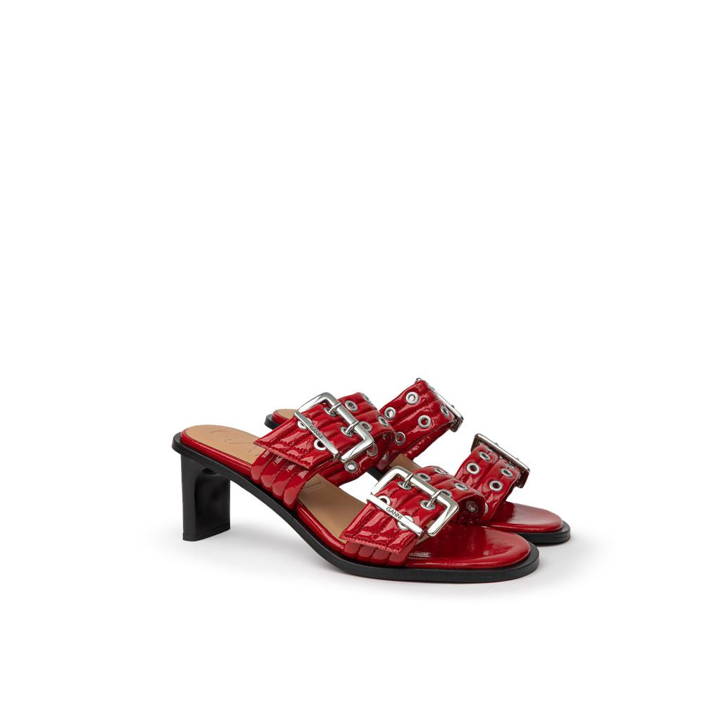 Ganni Red Leather Sandal - ACCEXO