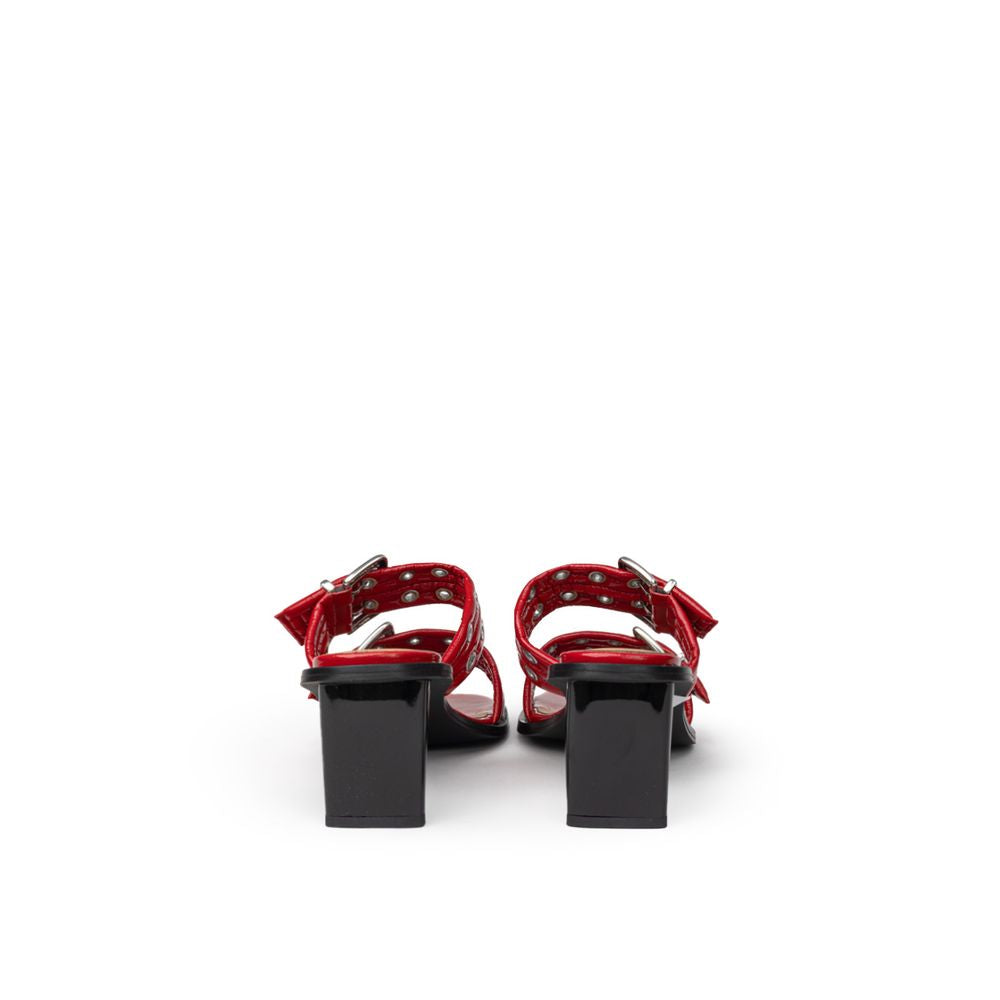 Ganni Red Leather Sandal - ACCEXO