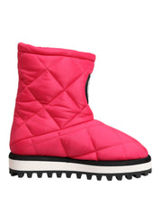 Dolce & Gabbana Pink White Viscose Padded Mid Calf Boots Shoes for Women