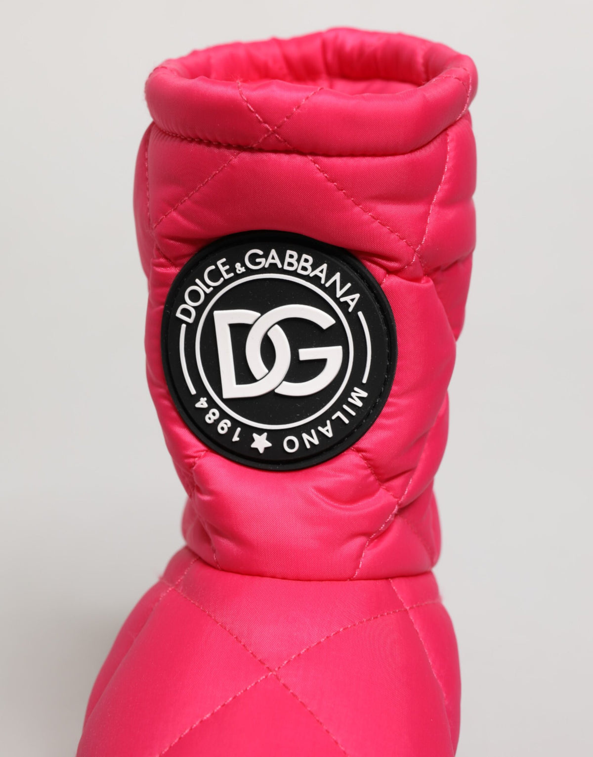 Dolce & Gabbana Pink White Viscose Padded Mid Calf Boots Shoes for Women