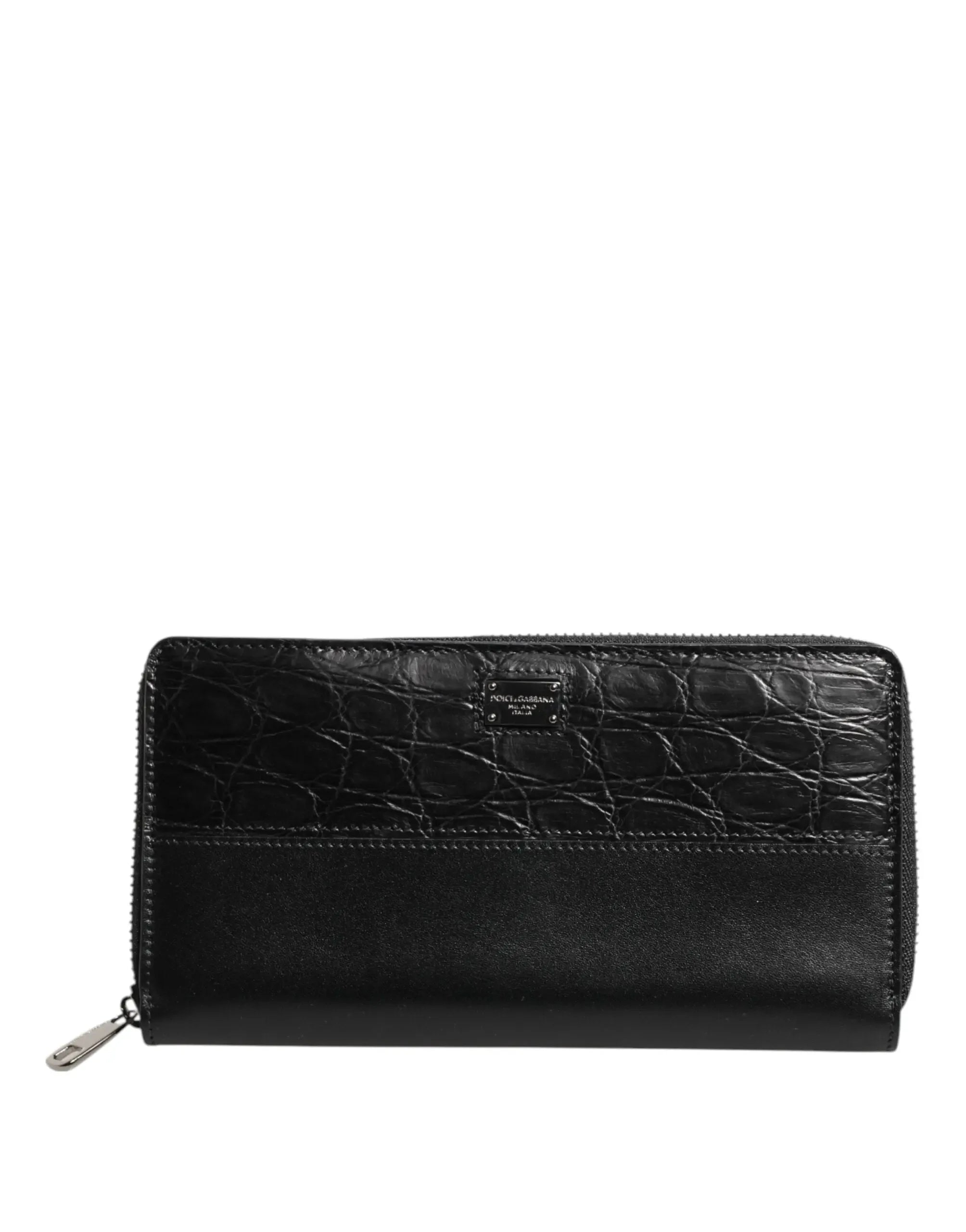 Dolce & Gabbana Black Leather Logo Plaque Zip Around Continental Wallet Secondary image