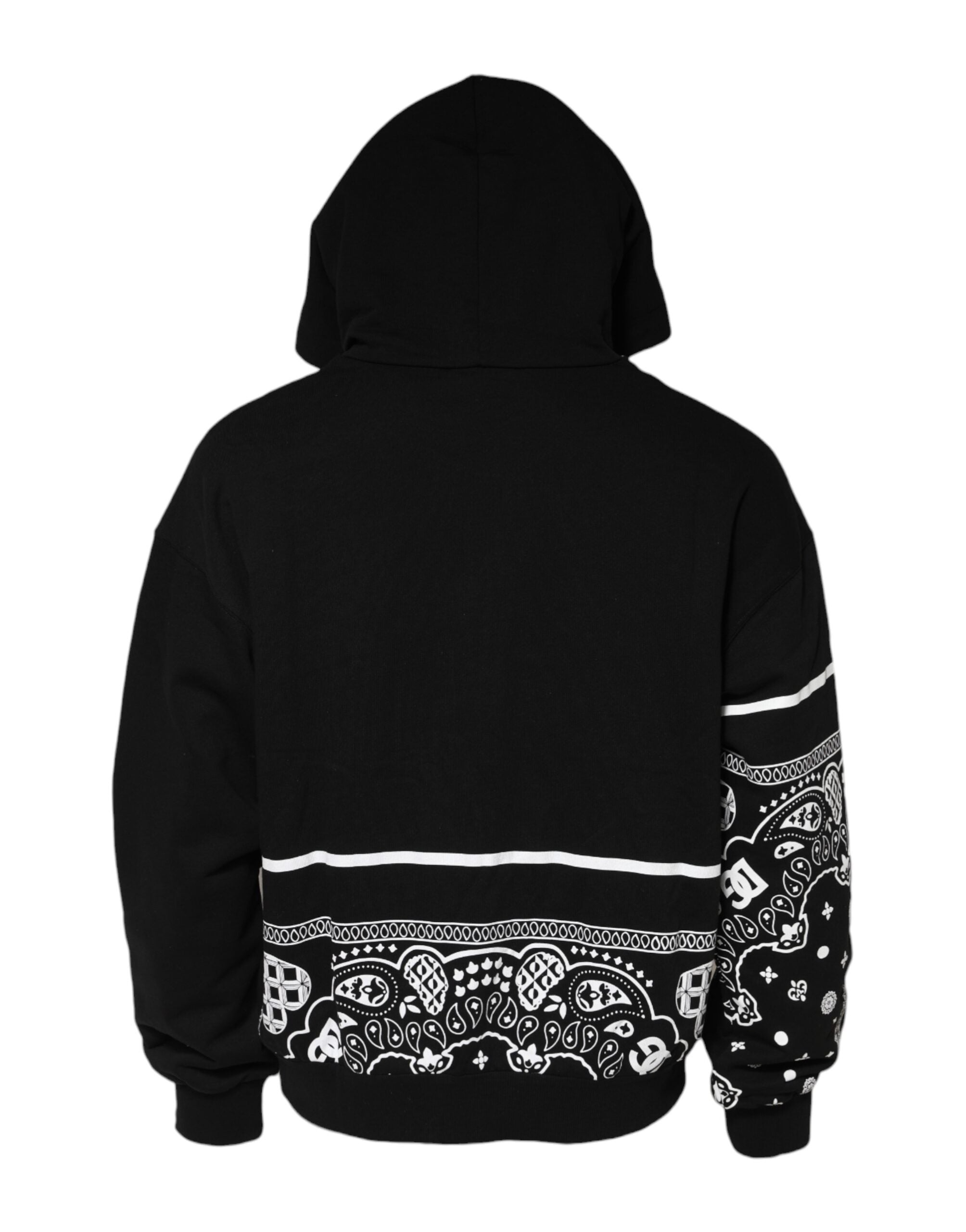 Dolce & Gabbana Black Bandana Hooded Men Sweatshirt Sweater - ACCEXO