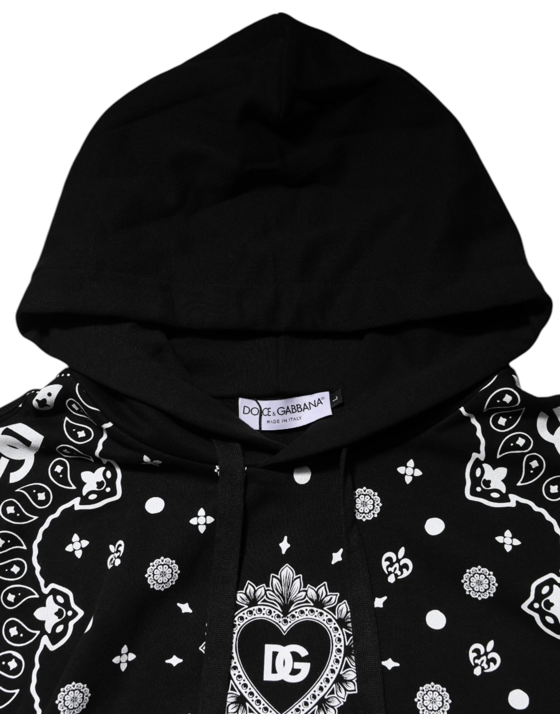 Dolce & Gabbana Black Bandana Hooded Men Sweatshirt Sweater - ACCEXO