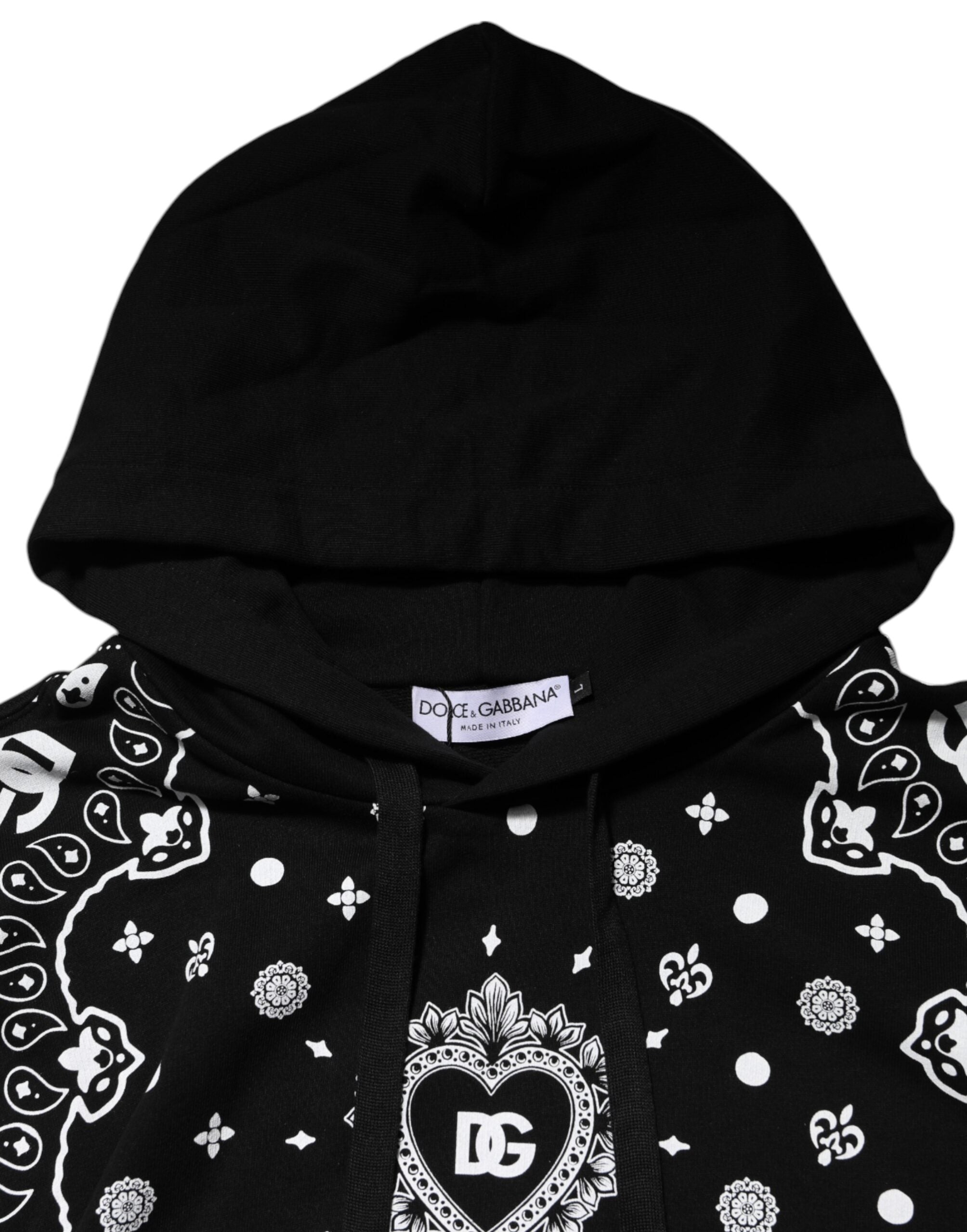 Dolce & Gabbana Black Bandana Hooded Men Sweatshirt Sweater - ACCEXO