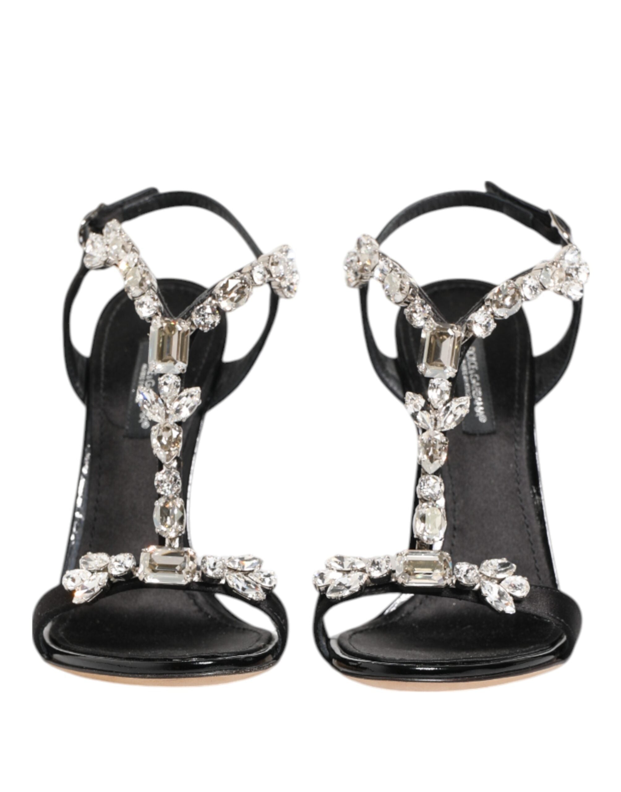 Dolce & Gabbana Black Keira Crystals Heels Sandals Shoes - ACCEXO