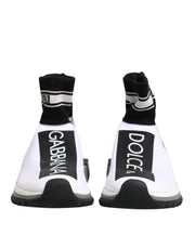 Dolce & Gabbana White Black Sorrento Socks Sneakers Shoes for Women