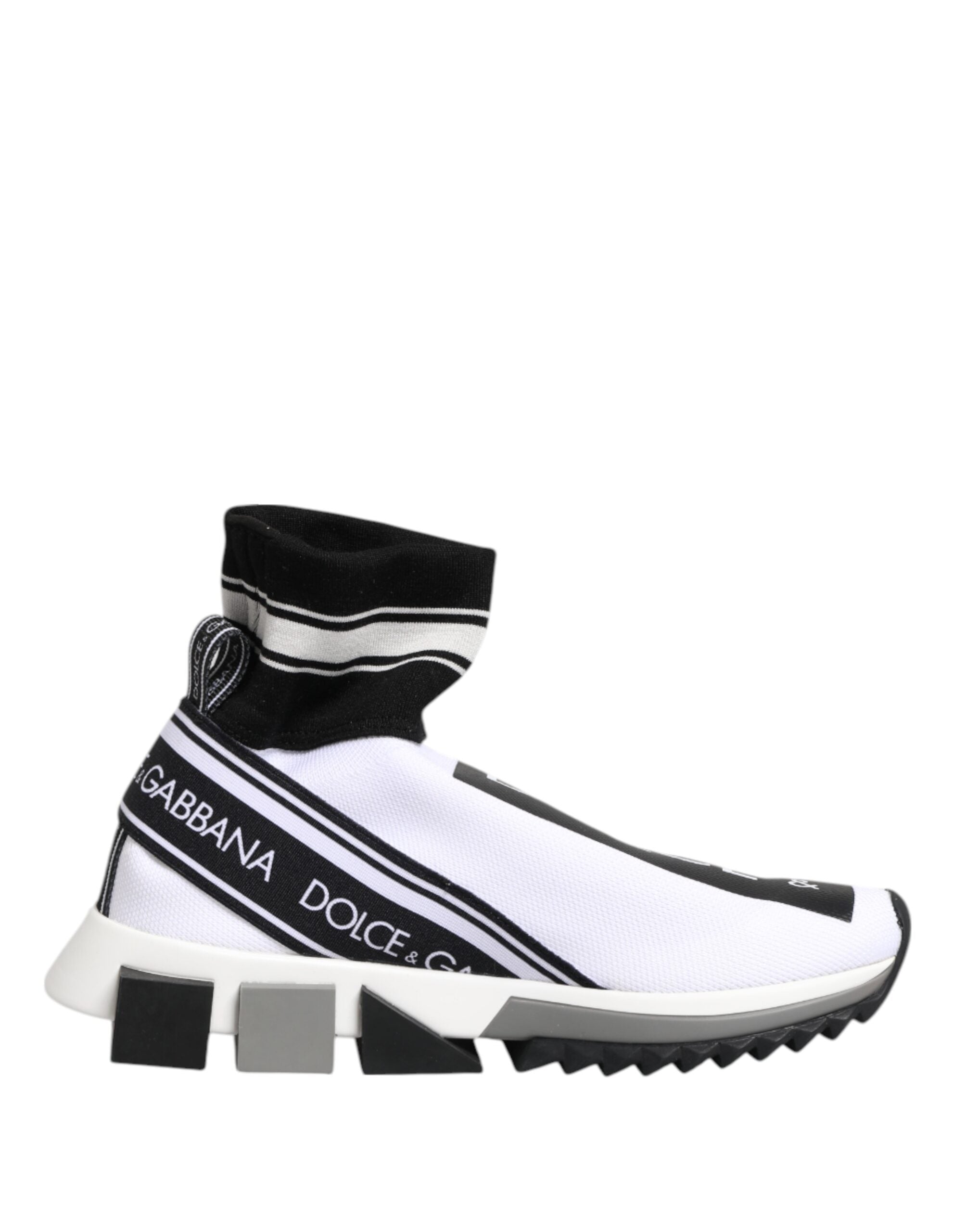 Dolce & Gabbana White Black Sorrento Socks Sneakers Shoes for Women