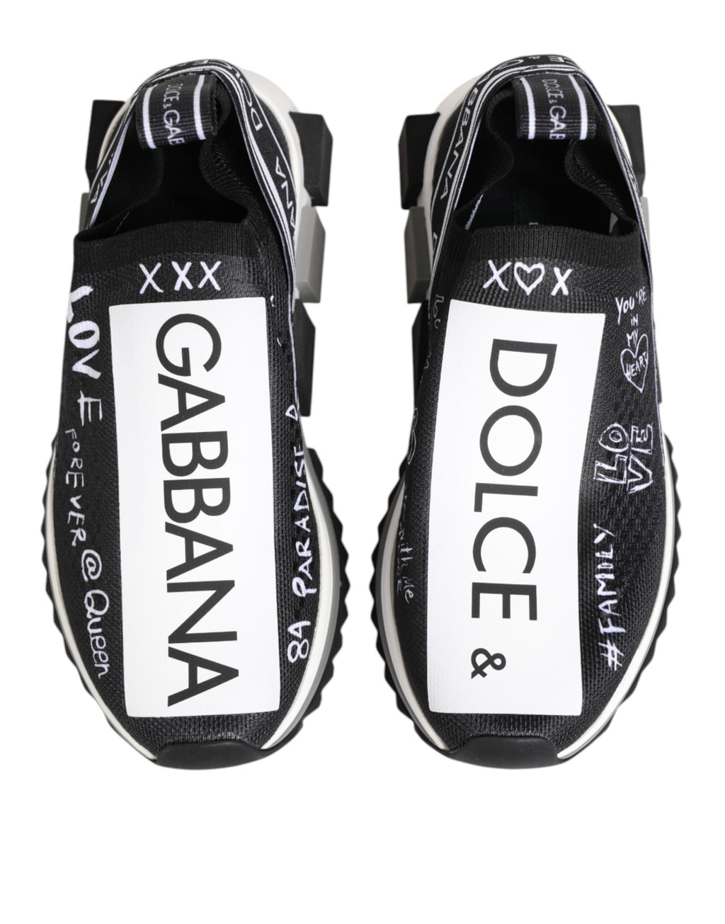 Dolce & Gabbana Black White Sorrento Low Top Sneakers Shoes - ACCEXO