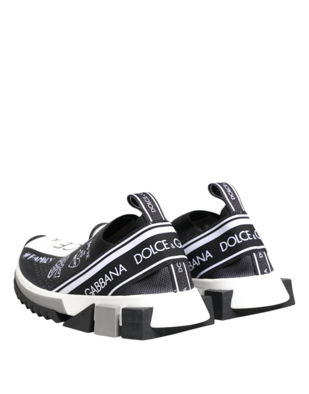 Dolce & Gabbana Black White Sorrento Low Top Sneakers Shoes - ACCEXO