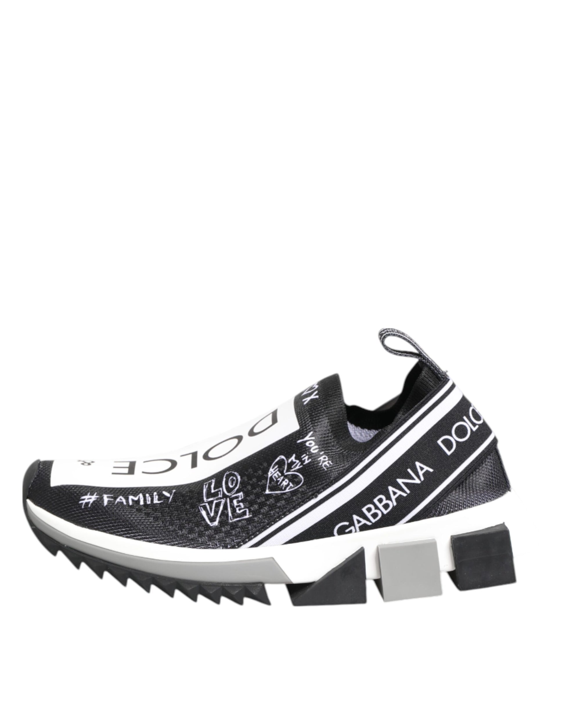 Dolce & Gabbana Black White Sorrento Low Top Sneakers Shoes - ACCEXO