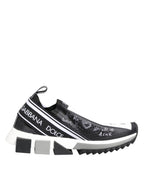 Dolce & Gabbana Black White Sorrento Low Top Sneakers Shoes - ACCEXO