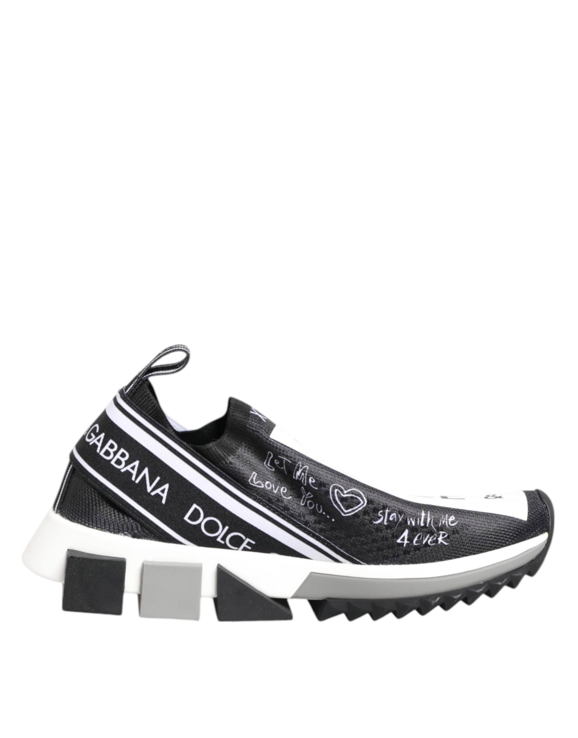 Dolce & Gabbana Black White Sorrento Low Top Sneakers Shoes - ACCEXO