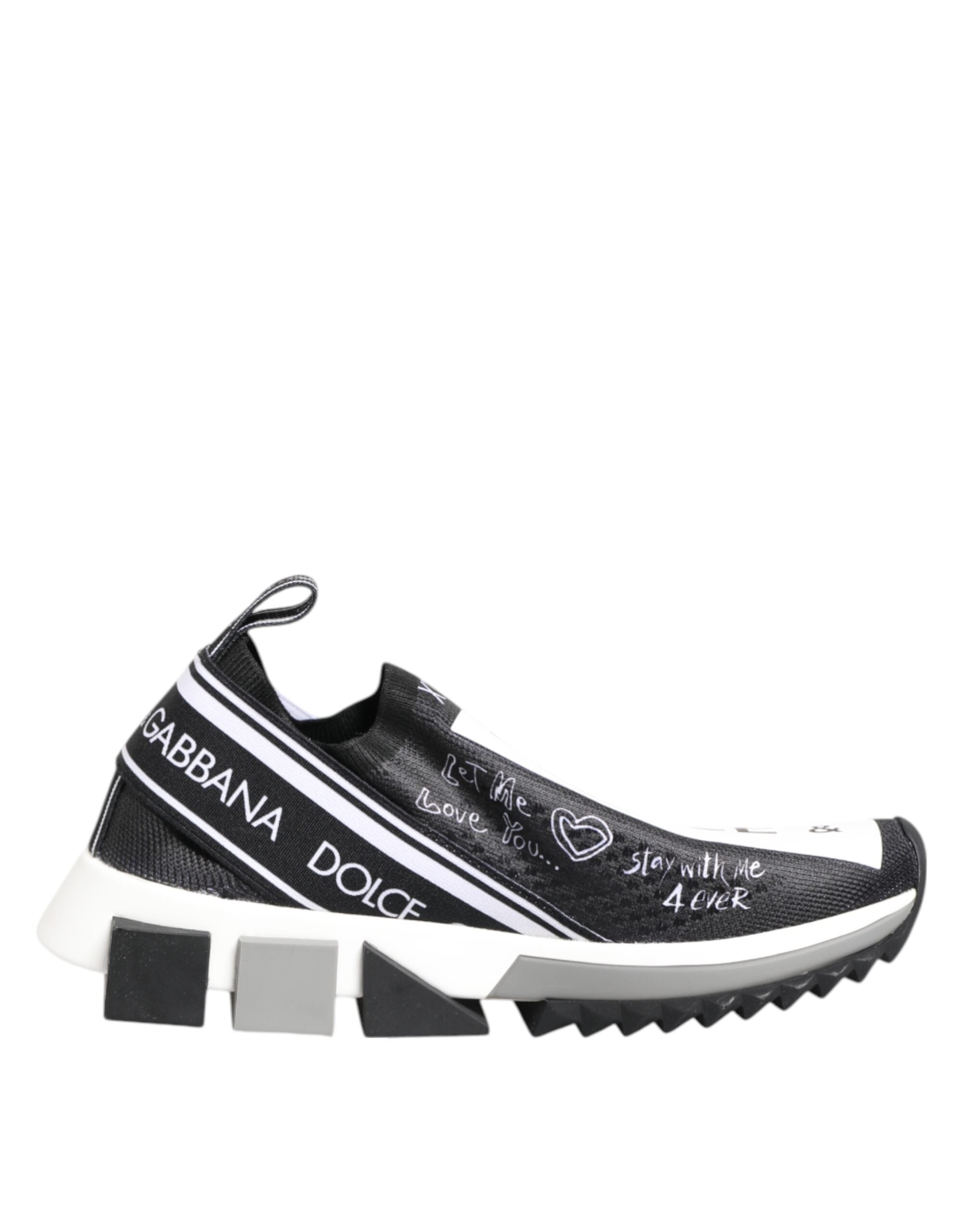 Dolce & Gabbana Black White Sorrento Low Top Sneakers Shoes - ACCEXO Main image