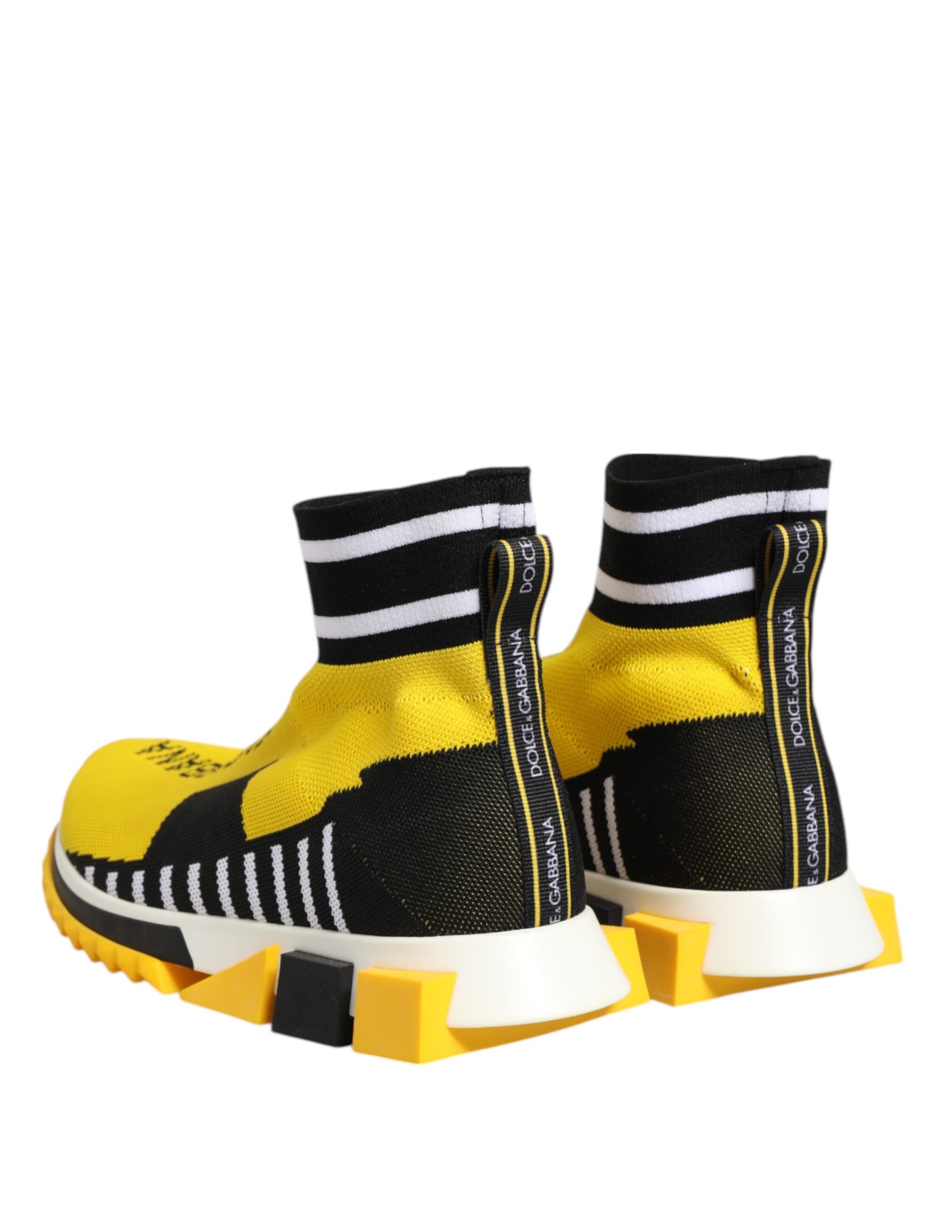 Dolce & Gabbana Yellow Black Sorrento Socks Sneakers Shoes - ACCEXO