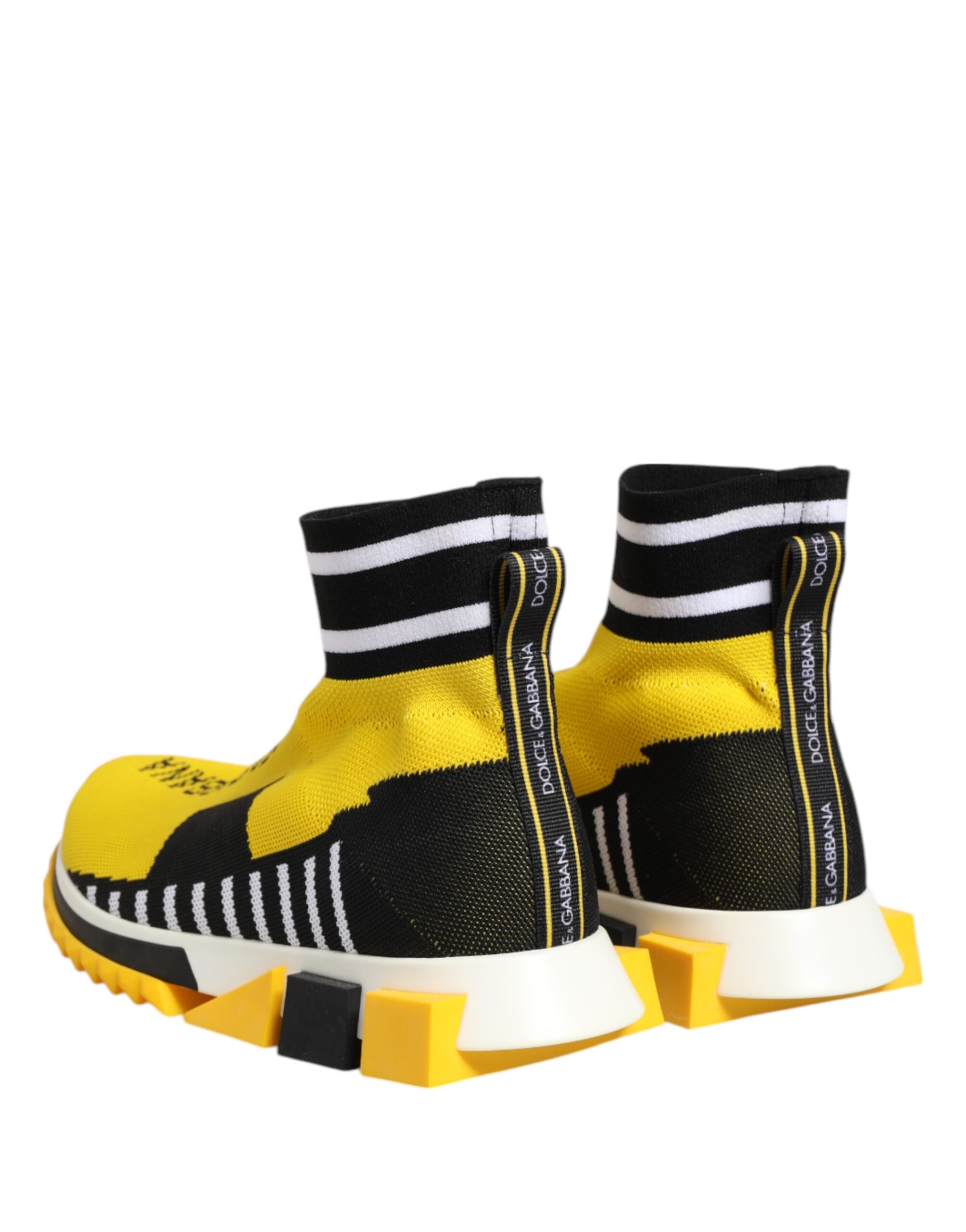 Dolce & Gabbana Yellow Black Sorrento Socks Sneakers Shoes - ACCEXO