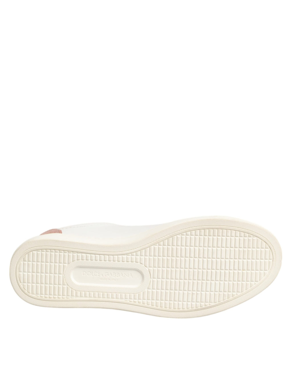 Dolce & Gabbana White Pink Leather Low Top Sneakers Shoes - ACCEXO