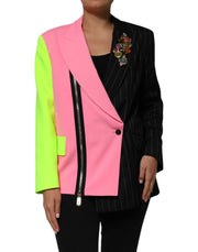 Dolce & Gabbana Multicolor Patchwork Embellished Coat Jacket for Women