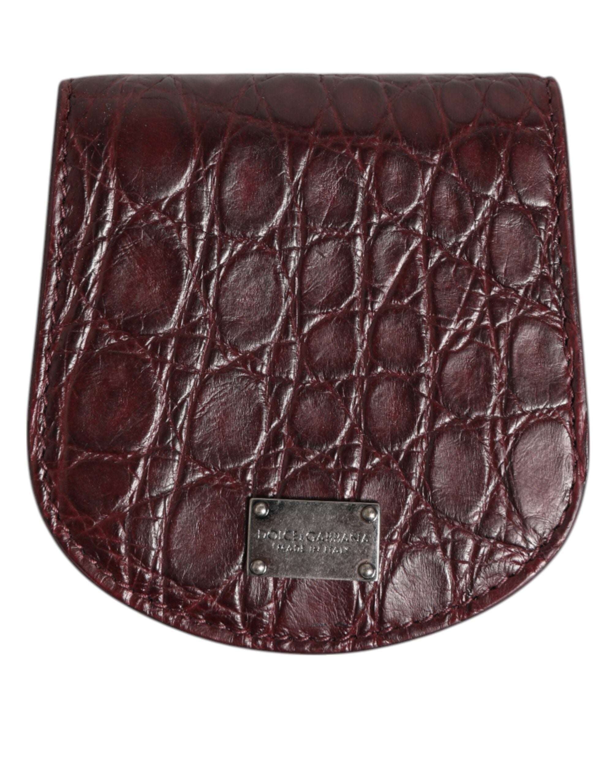 Dolce & Gabbana Burgundy Exotic Skin Coin Condom Case Holder Pocket Wallet for Men