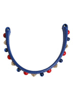 Dolce & Gabbana Blue Embellished Leather Bag Handle Women Shoulder Strap - Zachava