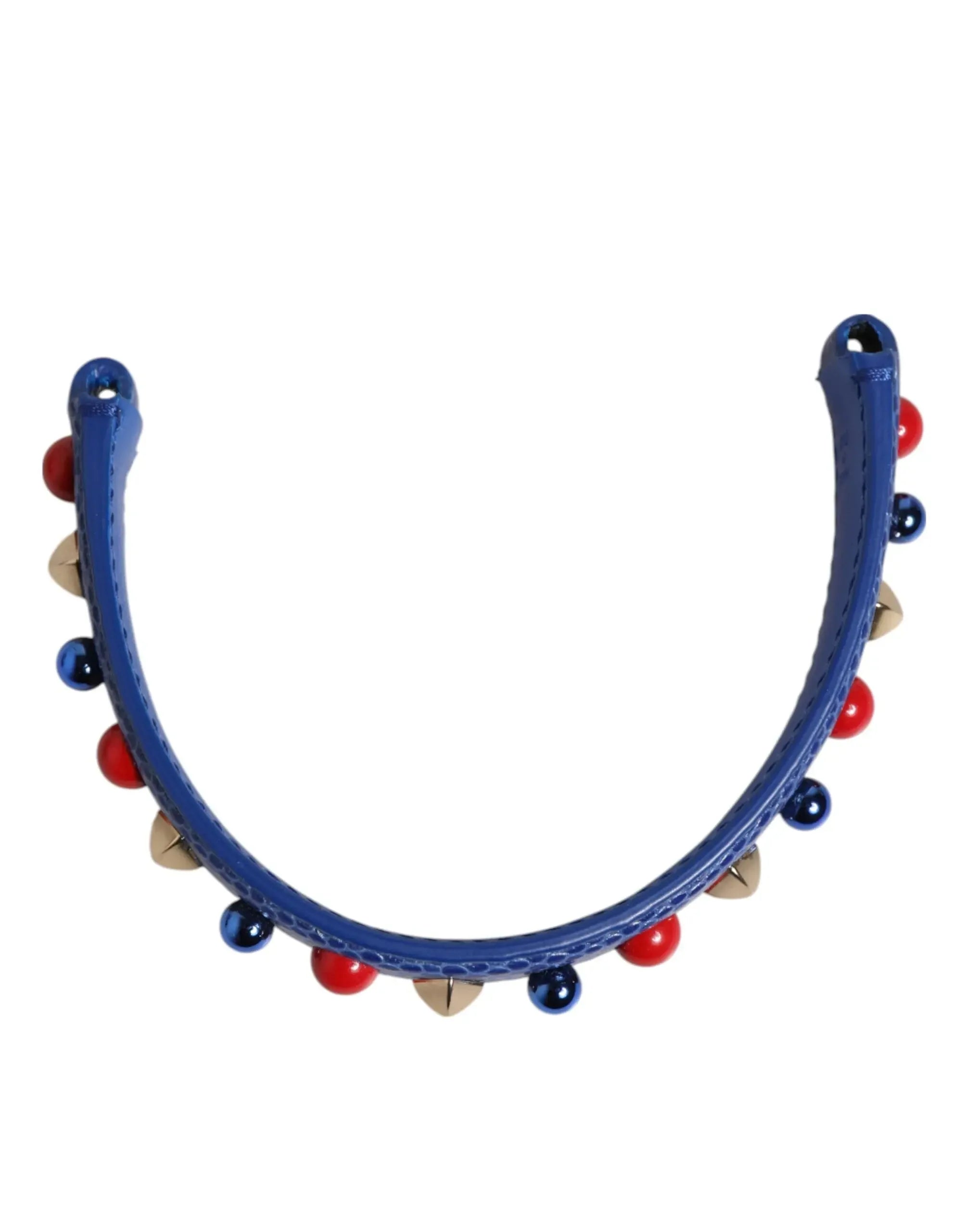 Dolce & Gabbana Blue Embellished Leather Bag Handle Women Shoulder Strap - Zachava