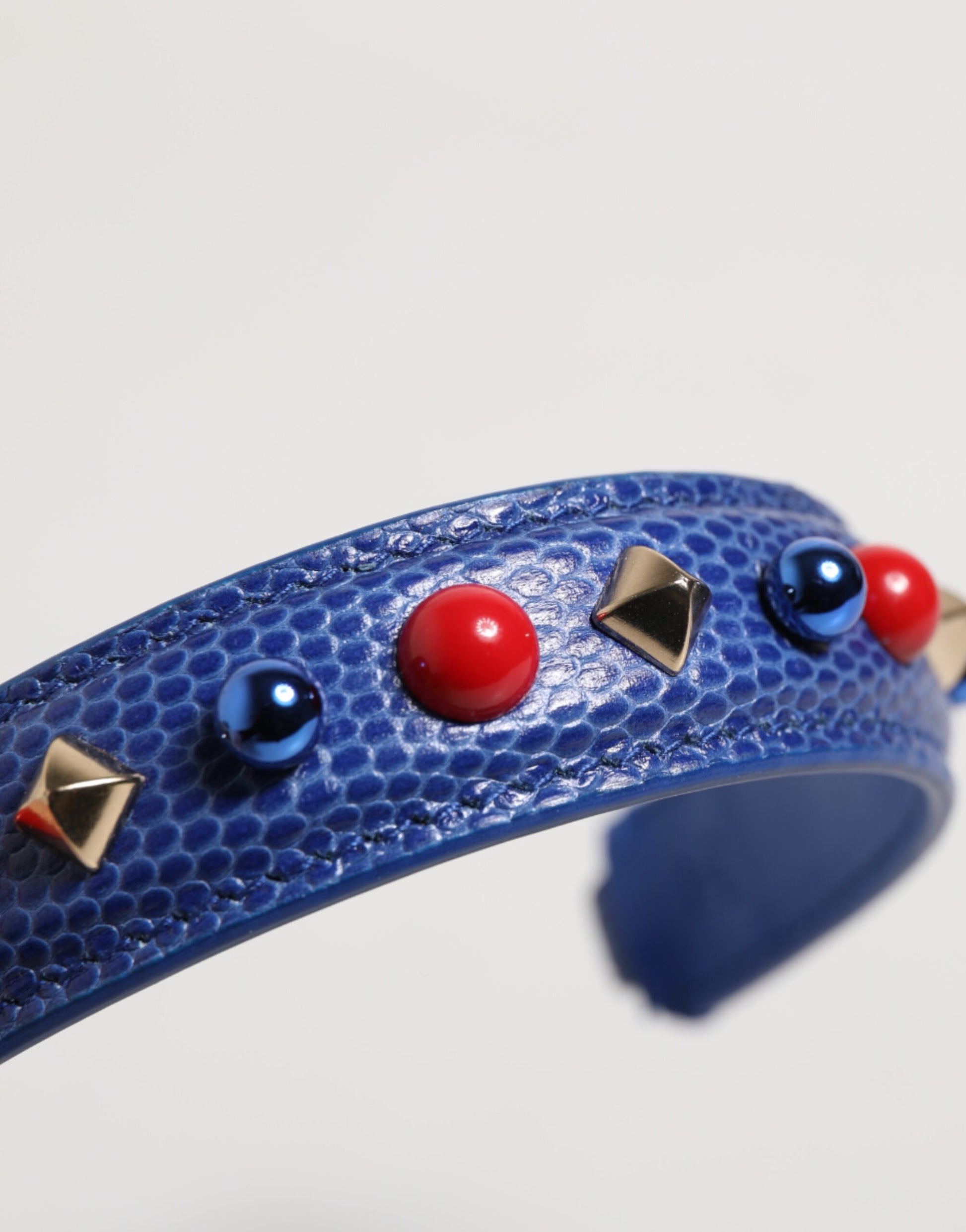 Dolce & Gabbana Blue Embellished Leather Bag Handle Women Shoulder Strap - ACCEXO