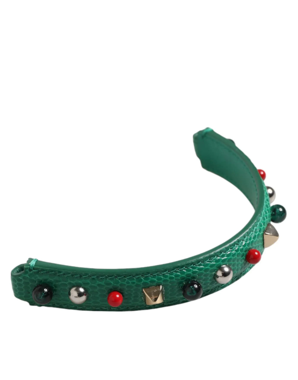 Dolce & Gabbana Green Embellished Leather Bag Handle Women Shoulder Strap - Zachava