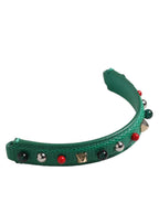 Dolce & Gabbana Green Embellished Leather Bag Handle Women Shoulder Strap - Zachava