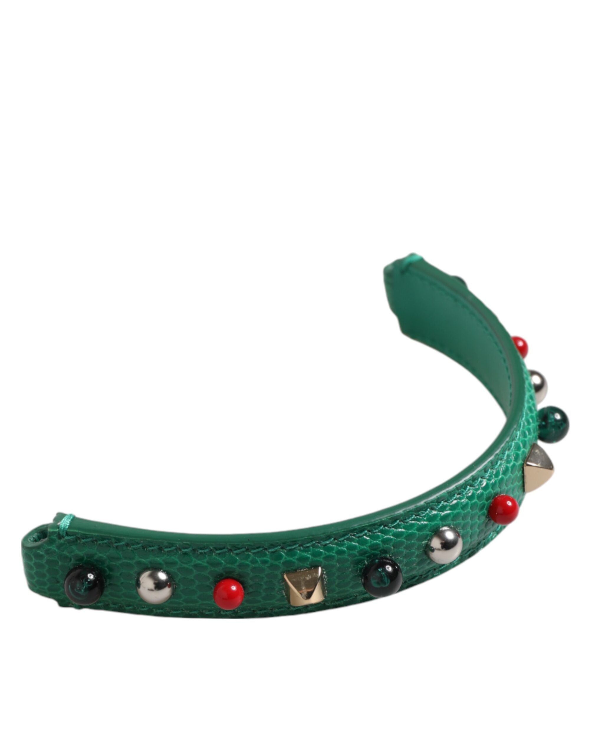 Dolce & Gabbana Green Embellished Leather Bag Handle Women Shoulder Strap - ACCEXO