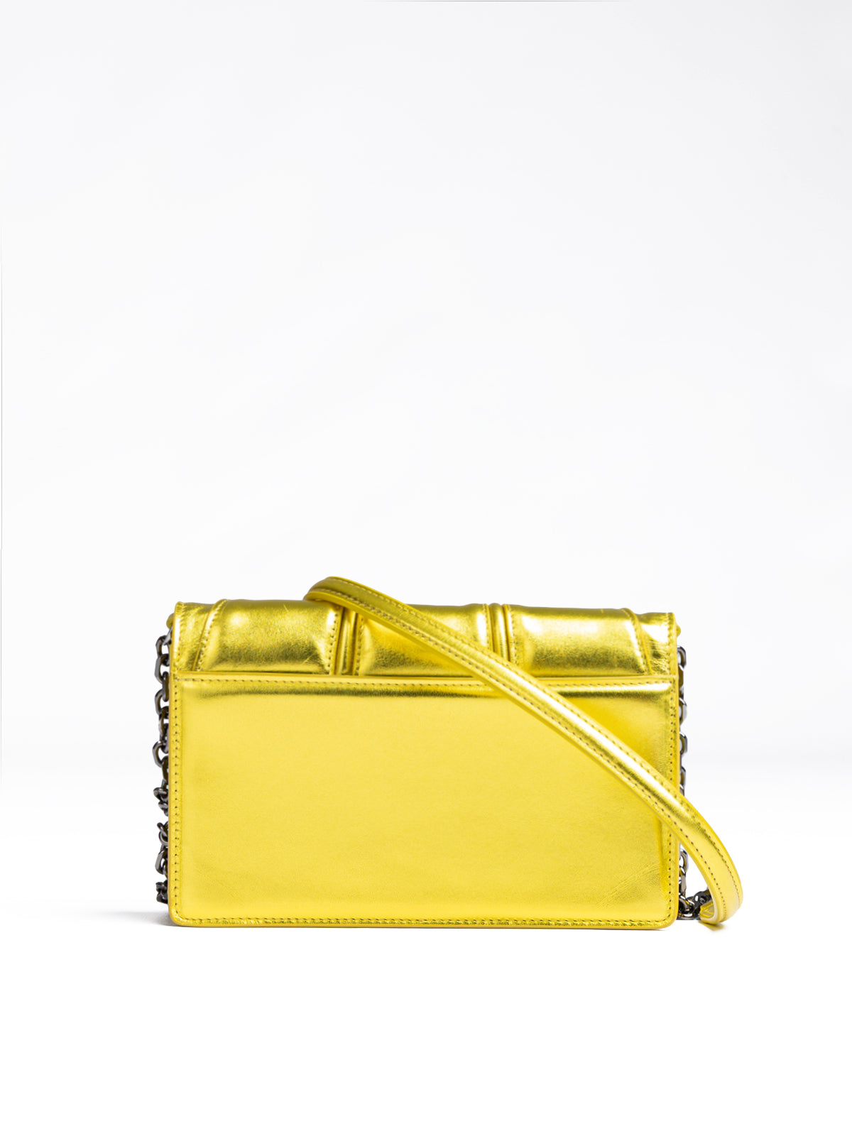 Ferrari Metal Yellow GT patent leather bag with chain - ACCEXO