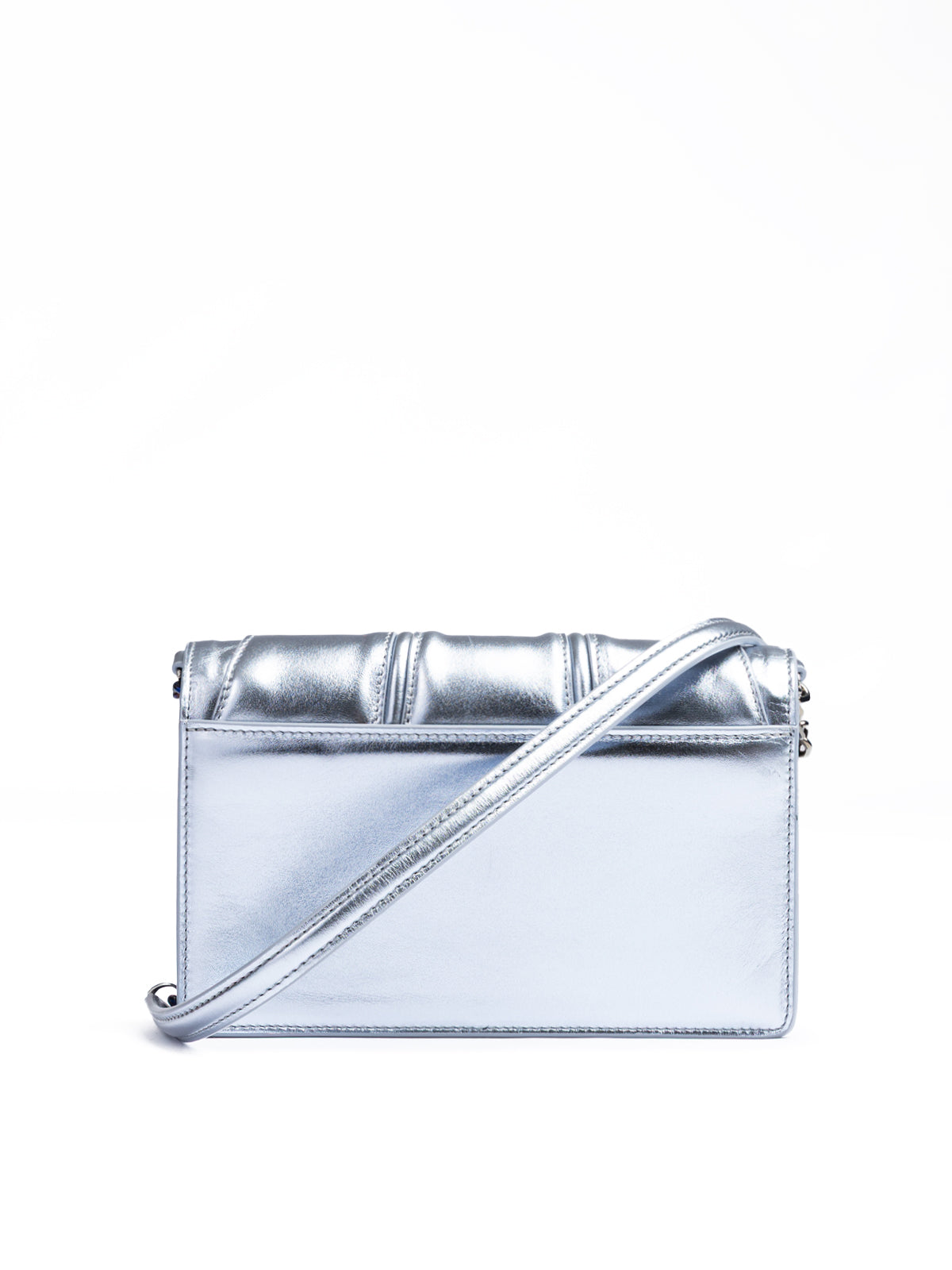 Ferrari Metal light blue GT patent leather bag with chain - ACCEXO