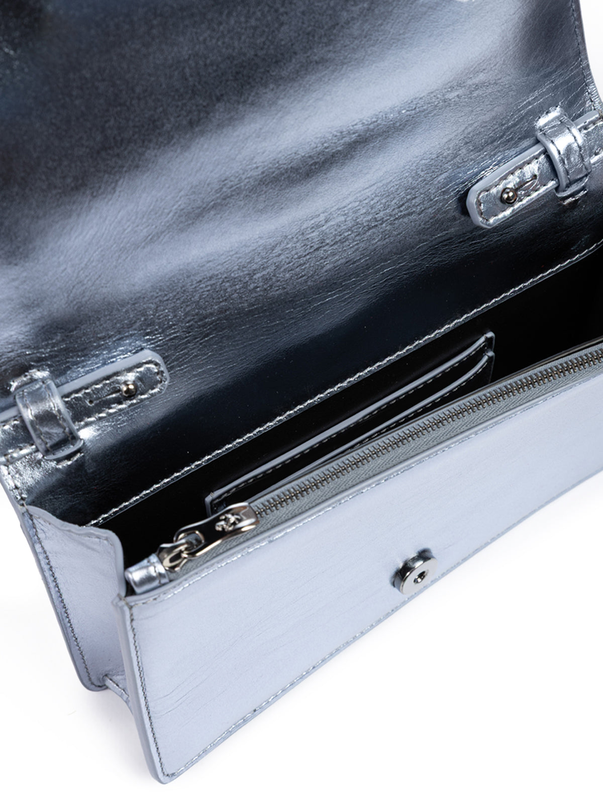 Ferrari Metal light blue GT patent leather bag with chain - ACCEXO