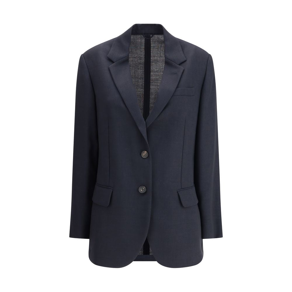 Brunello Cucinelli Blue Fleece Wool Blazer Main image