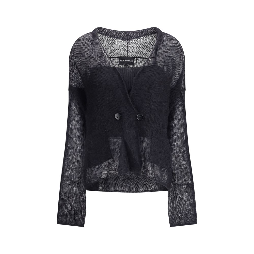 Giorgio Armani Double-breasted cardigan and top in a wool and mohair blend Twin-set - ACCEXO