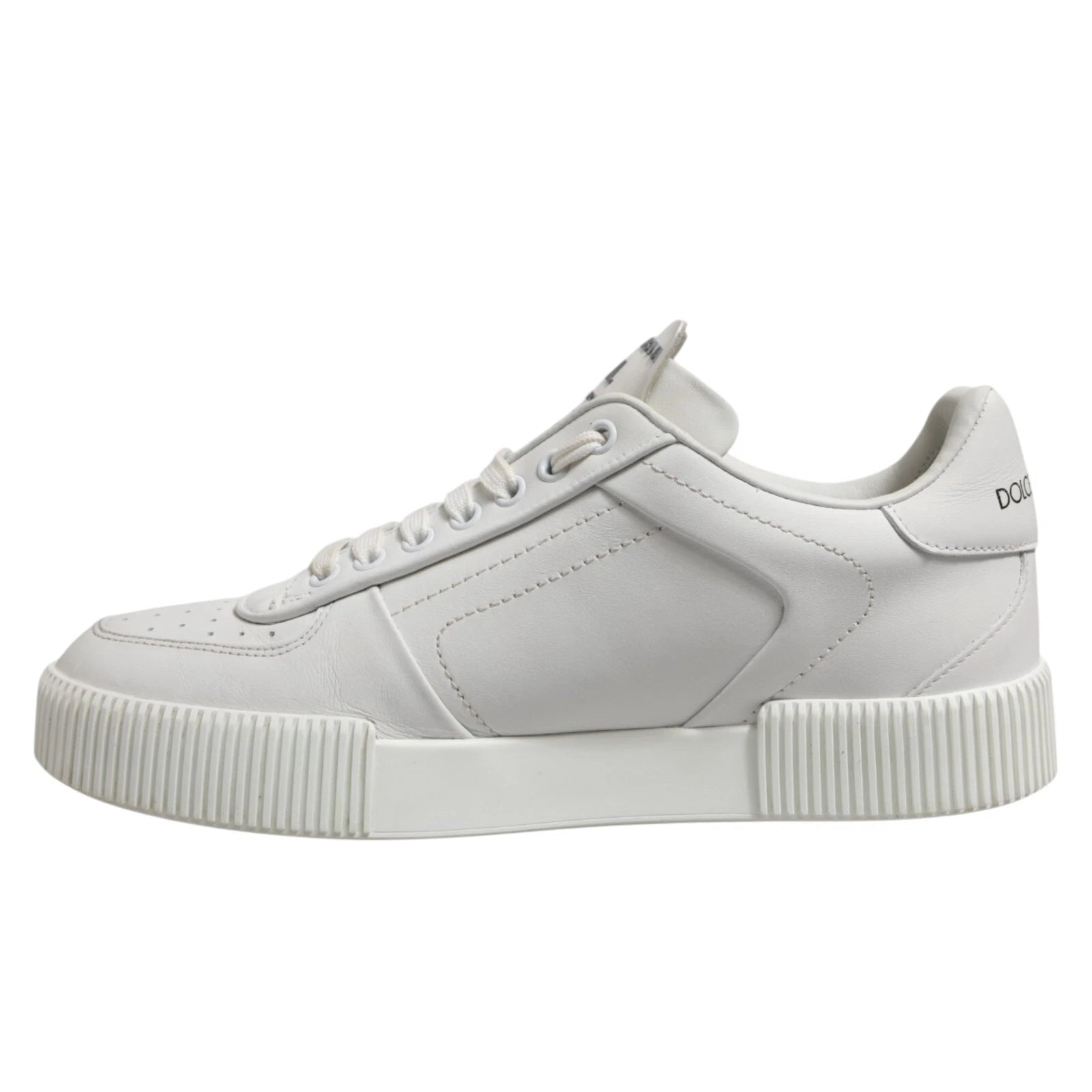 Dolce & Gabbana White Miami Leather Low Top Men Sneakers Shoes - ACCEXO