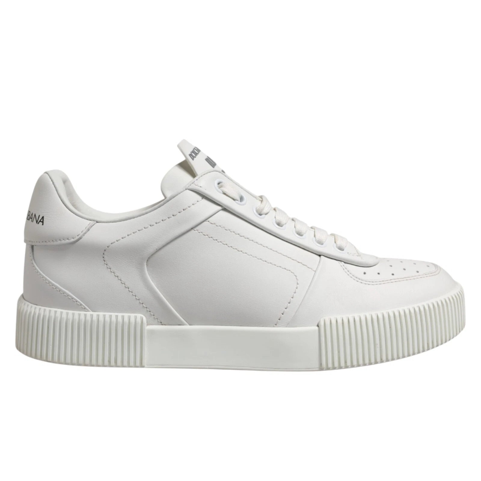 Dolce & Gabbana White Miami Leather Low Top Men Sneakers Shoes - ACCEXO