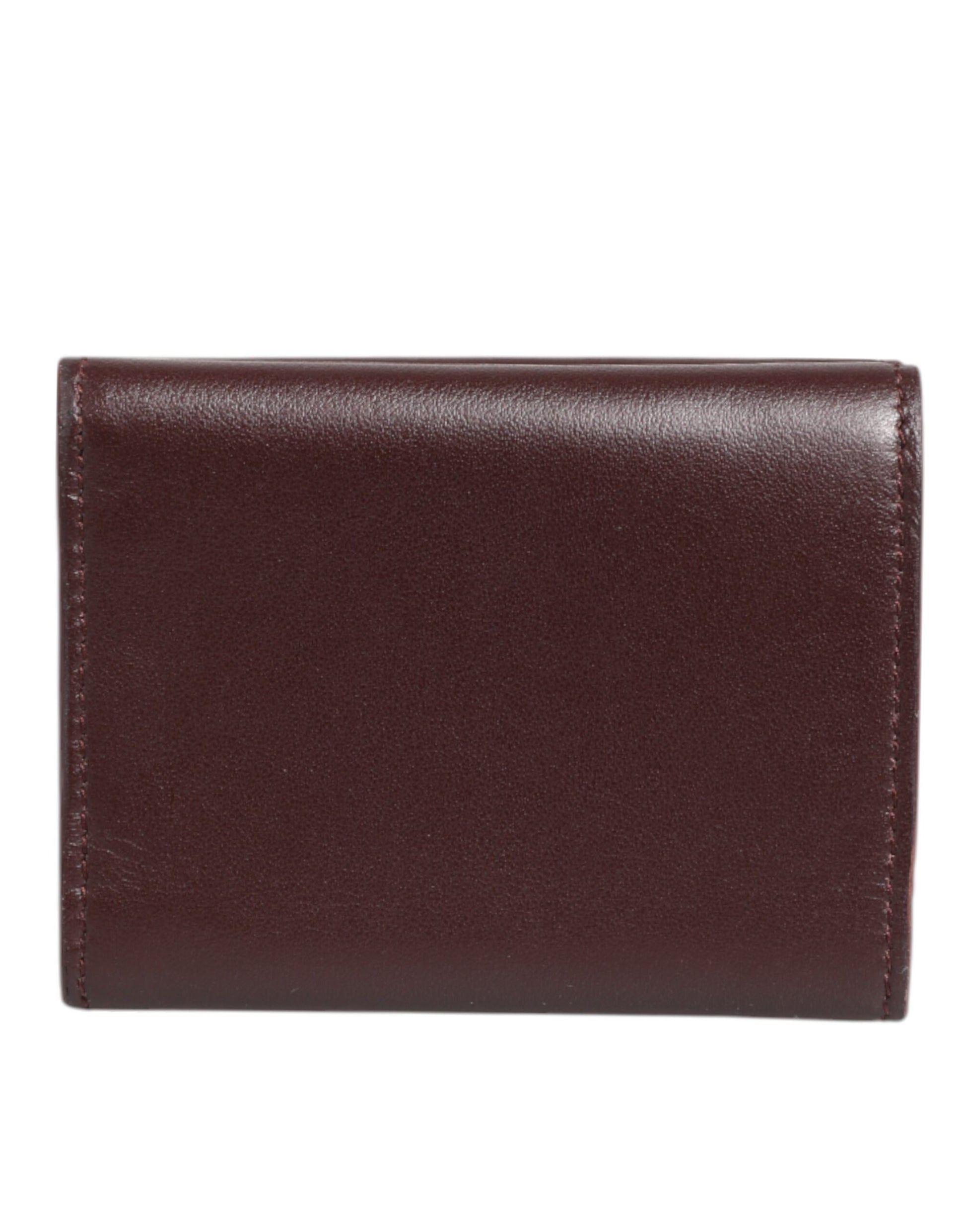 Dolce & Gabbana Leather Embossed Logo Trifold Men Card Holder Dark Brown - ACCEXO