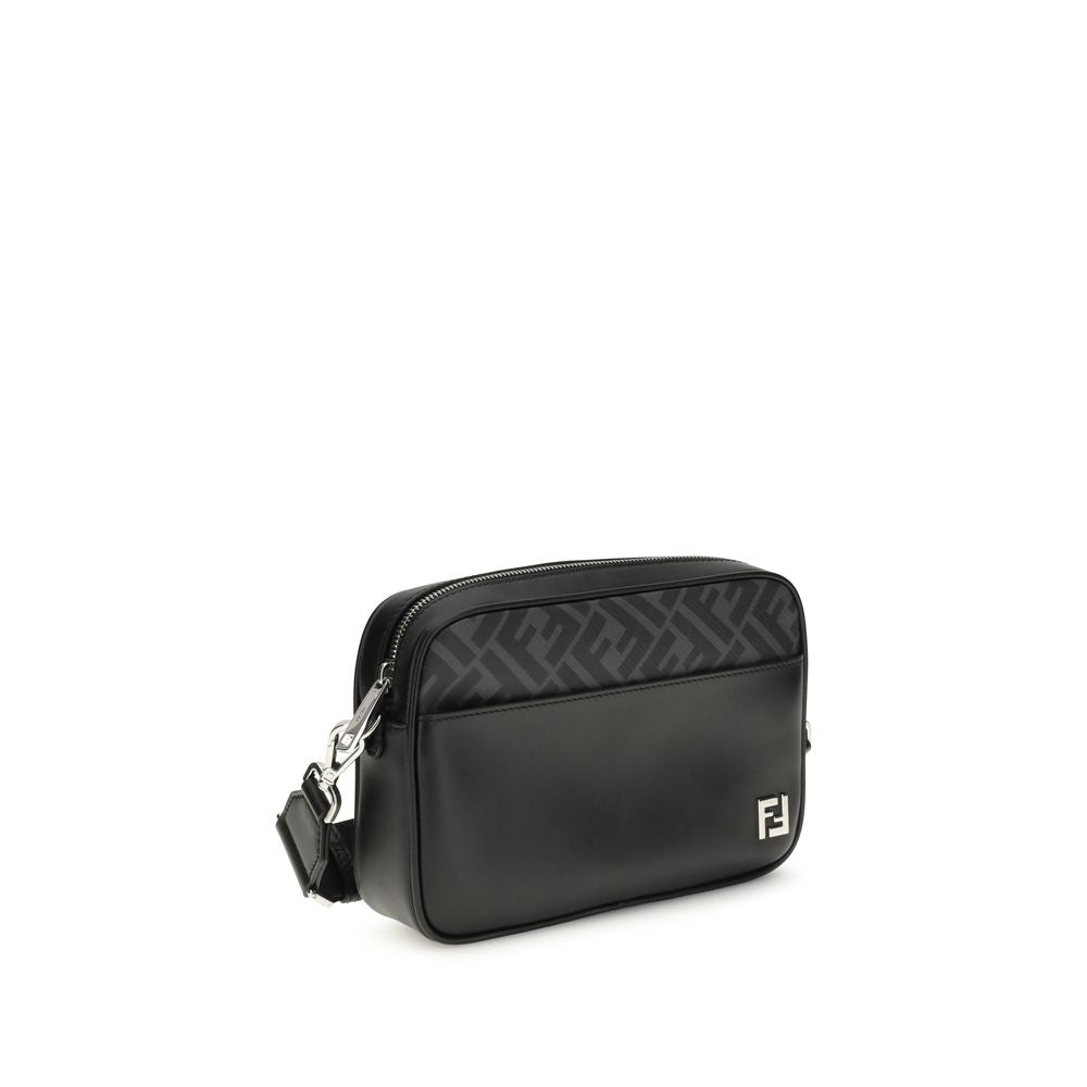 Fendi FF leather and canvas Shoulder Bag - ACCEXO