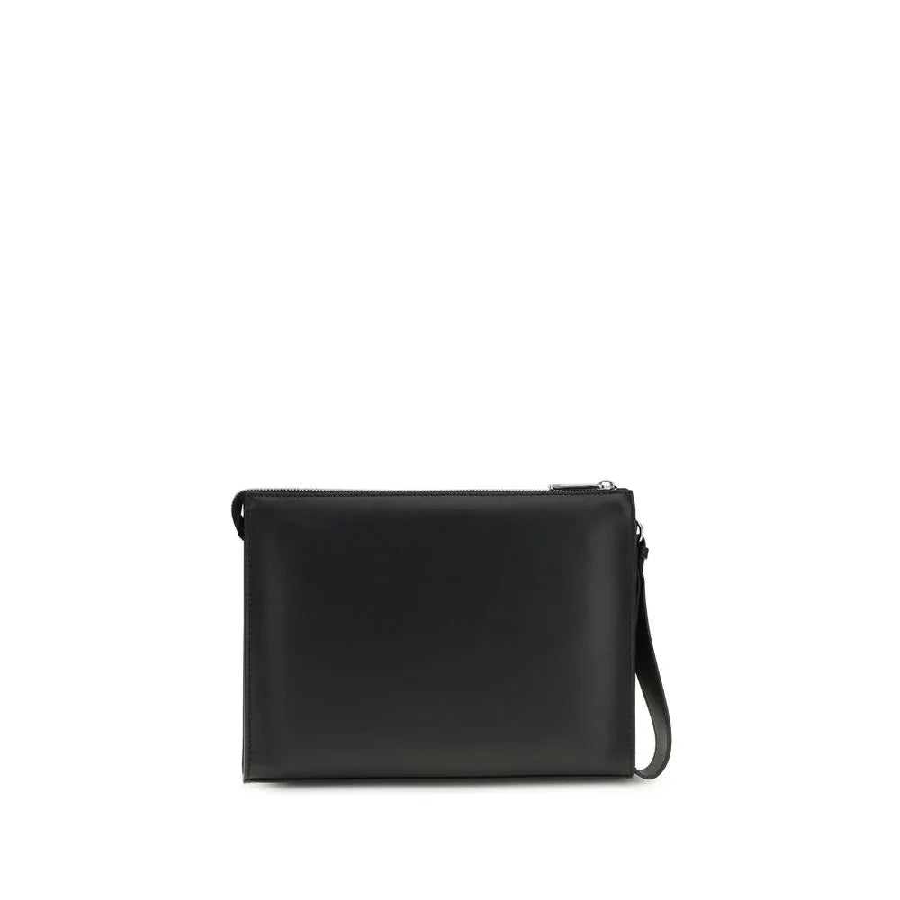 Fendi Black Calf Leather Bos Taurus Clutch Bag Secondary image