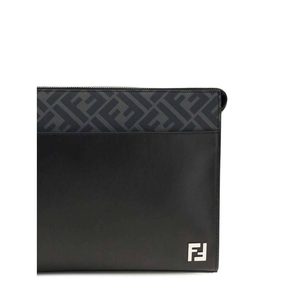 Fendi Leather FF canvas Pouch - ACCEXO