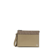Fendi Leather and FF canvas Clutch - ACCEXO