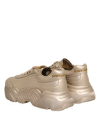 Dolce & Gabbana Gold Leather Daymaster Women Sneaker Shoes - ACCEXO