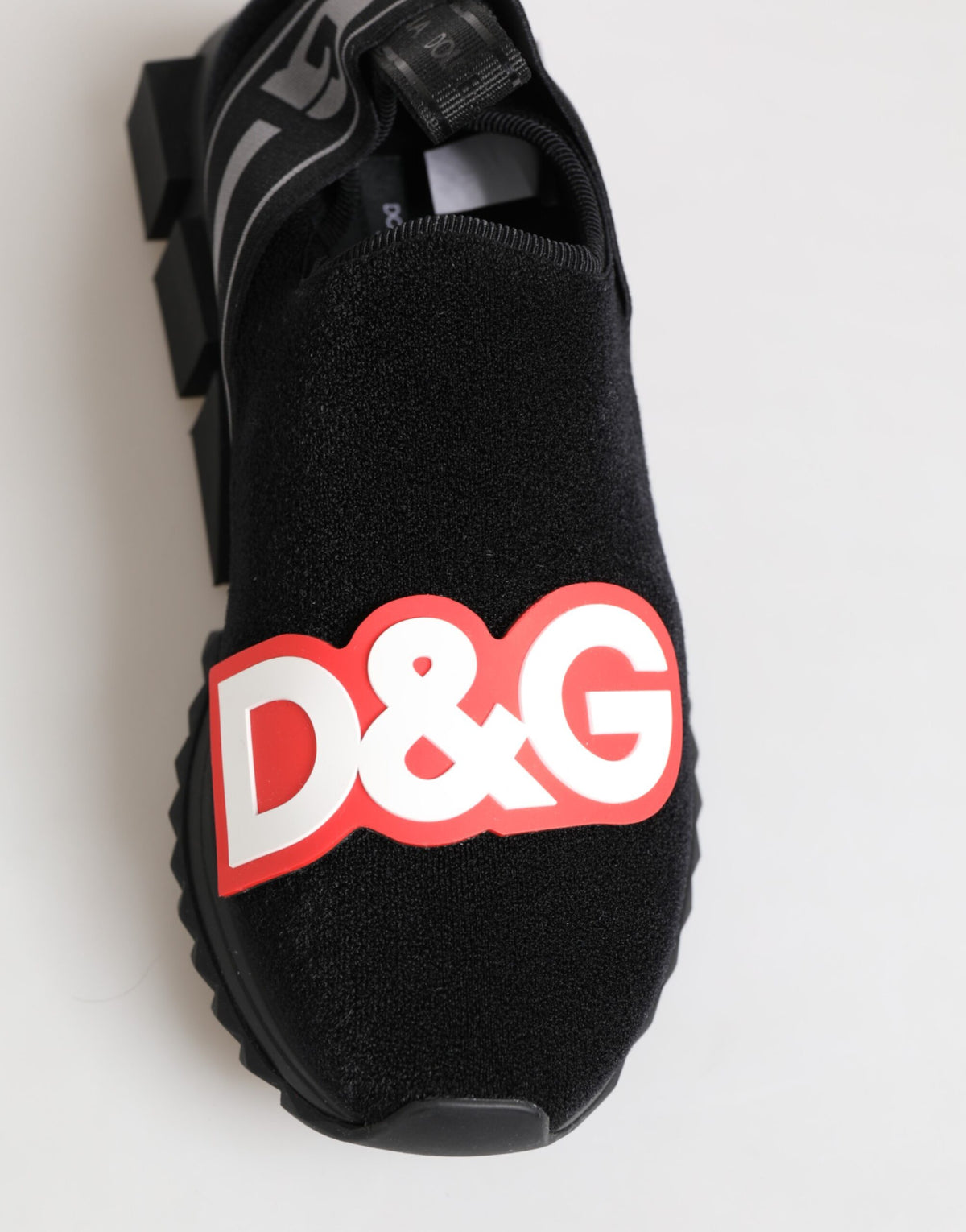 Dolce & Gabbana Black Grey Slip On Sorrento Sneakers Shoes