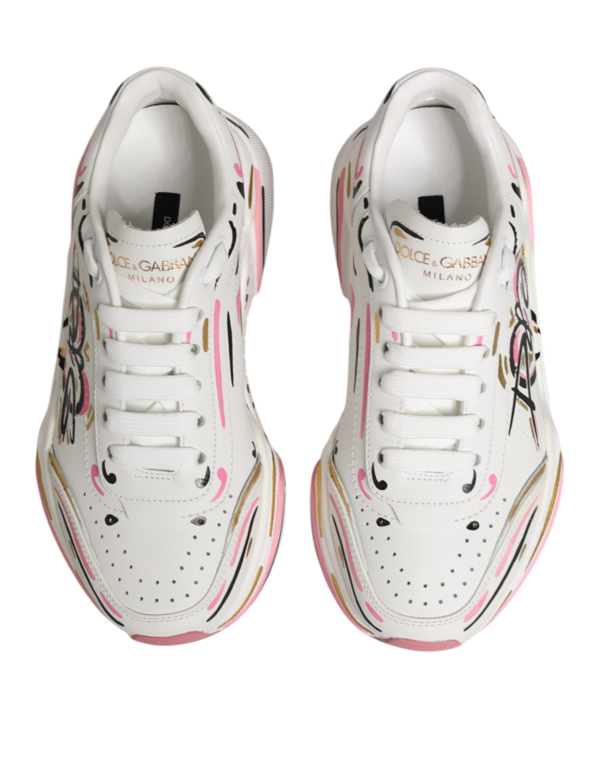 Dolce & Gabbana Multicolor Hand Painted DAYMASTER Sneaker Shoes - ACCEXO
