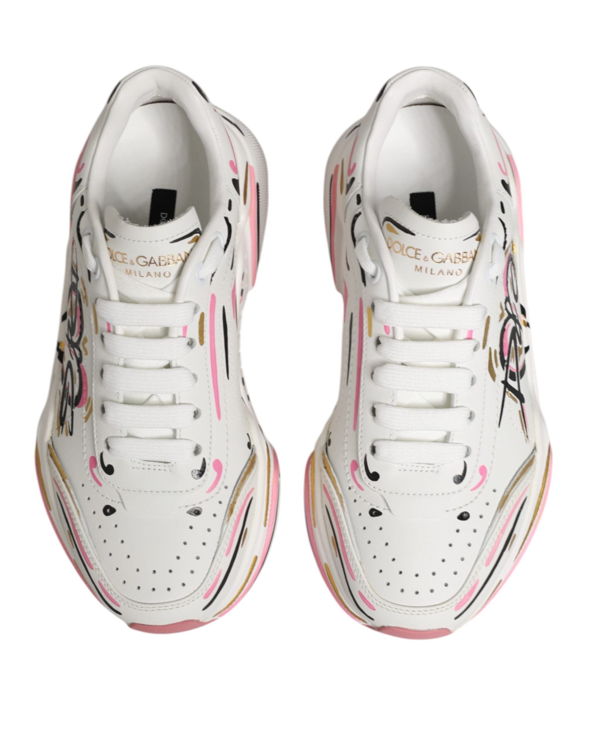 Dolce & Gabbana Multicolor Hand Painted DAYMASTER Sneaker Shoes - ACCEXO