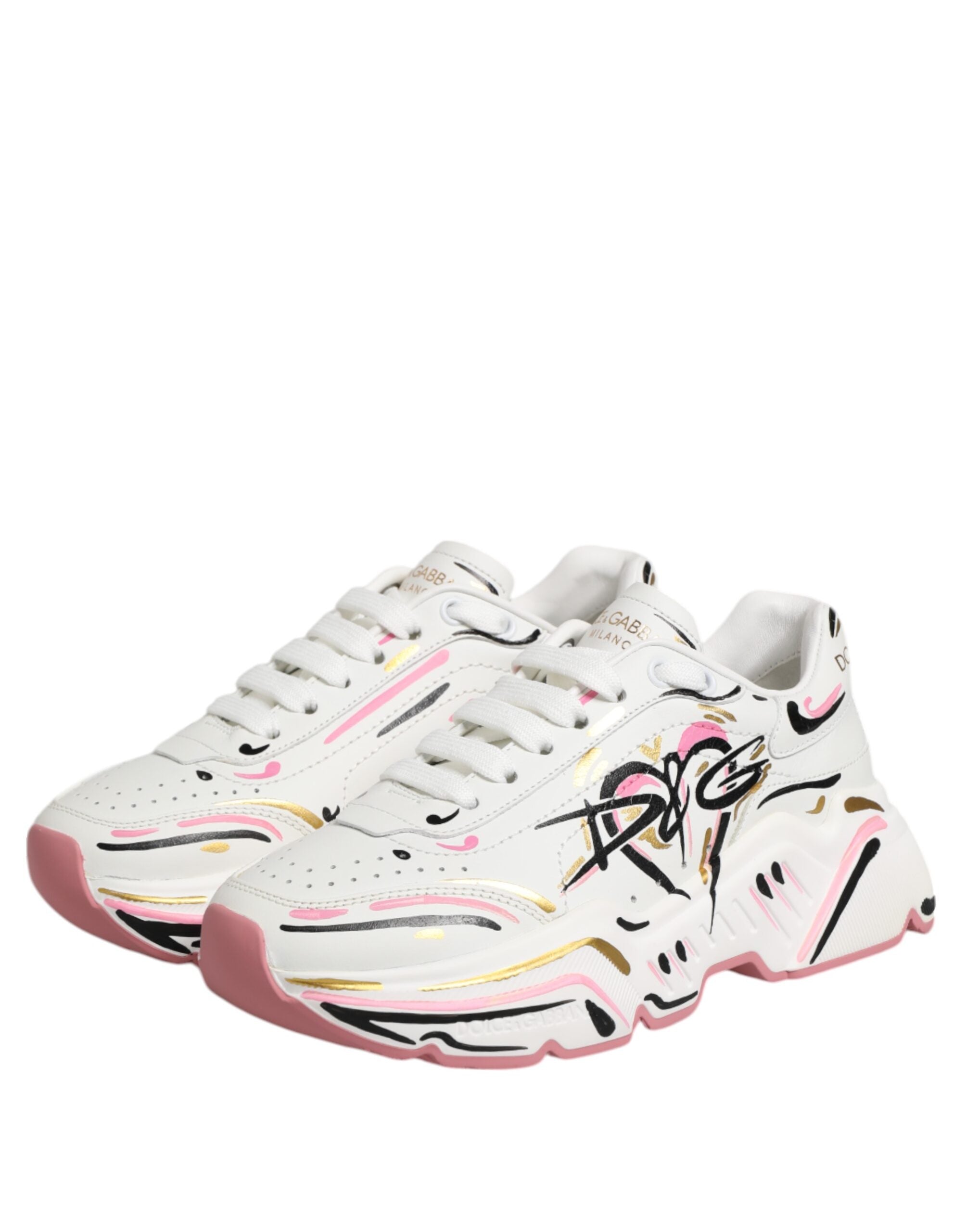 Dolce & Gabbana Multicolor Hand Painted DAYMASTER Sneaker Shoes - ACCEXO