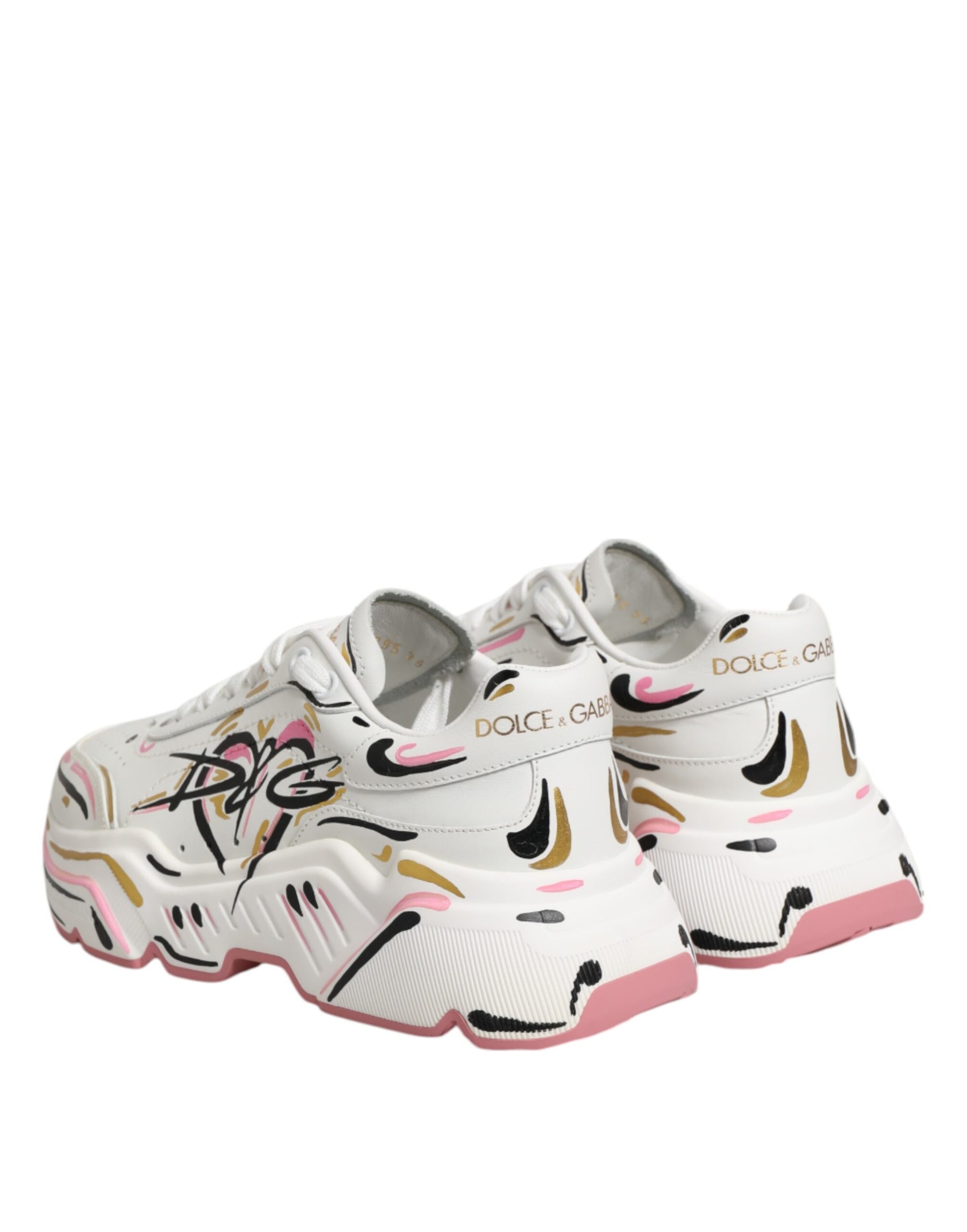 Dolce & Gabbana Multicolor Hand Painted DAYMASTER Sneaker Shoes - ACCEXO