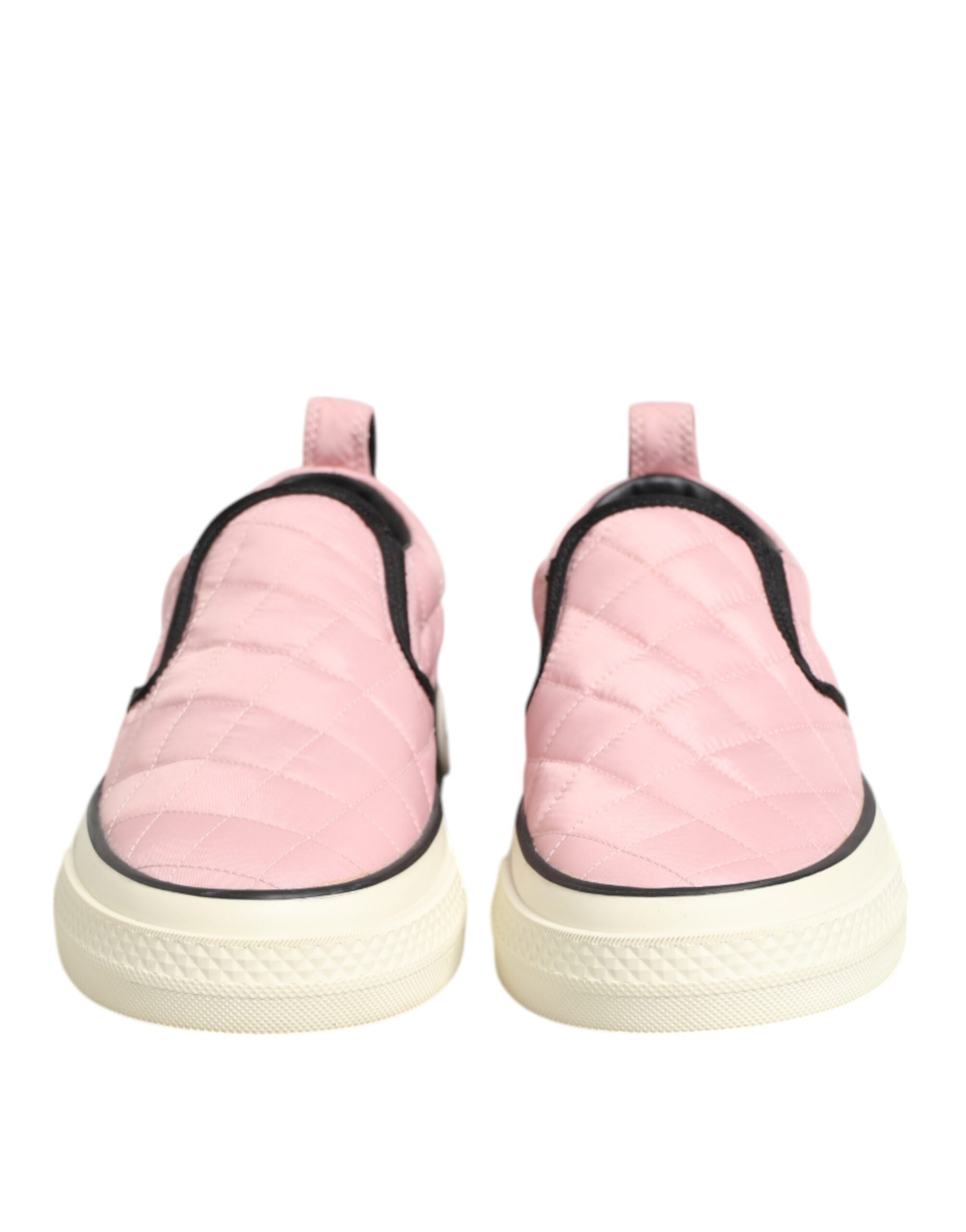 Dolce & Gabbana Pink Quilted Nylon Slip-On Sneaker Shoes - ACCEXO